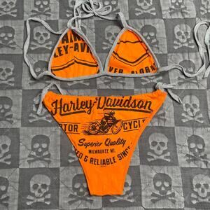 Y2k harley davidson bikini size